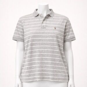 Ralph Lauren Grey & White Striped Polo